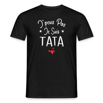 Tante / Tata / Marraine / Oncle / Nourrice / Bébé - T-shirt homme - noir - Devant - AI Model Male 178 light (178cm)