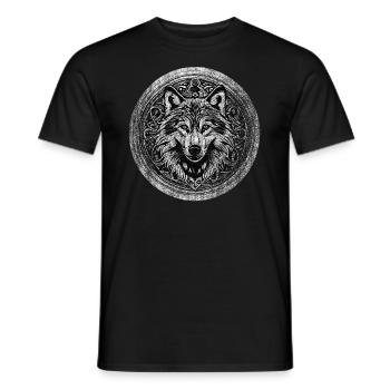 Wolf Wikinger Wild - Männer T-Shirt - Schwarz - Vorne - AI Model Male 178 light (178cm)