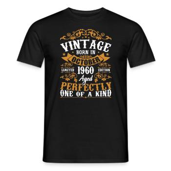 Octobre 1960 Cadeau D'anniversaire 1960 Octobre - T-shirt homme - noir - Devant - AI Model Male 178 light (178cm)