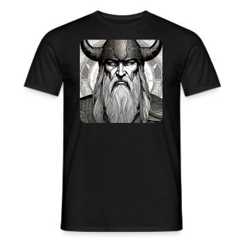 Proud Viking with Horns Helmet - Men's T-Shirt - black - Front - AI Model Male 178 light (178cm)