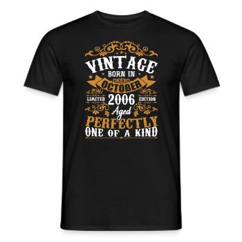 October 2006 Birthday Gift 2006 October - Men's T-Shirt - black - Front - AI Model Male 178 light (178cm)