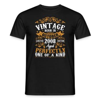 Octobre 2008 Cadeau D'anniversaire 2008 Octobre - T-shirt homme - noir - Devant - AI Model Male 178 light (178cm)