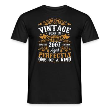 October 2007 Birthday Gift 2007 October - Men's T-Shirt - black - Front - AI Model Male 178 light (178cm)