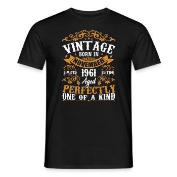 Gift The legends were born in November 1961 - Men's T-Shirt - black - Front - AI Model Male 178 light (178cm)