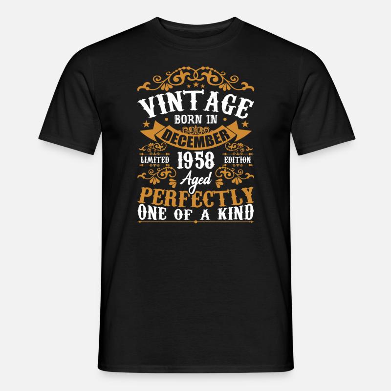 Dezember 1958 Geburtstagsgeschenk Dezember 1958 - Männer T-Shirt - Schwarz