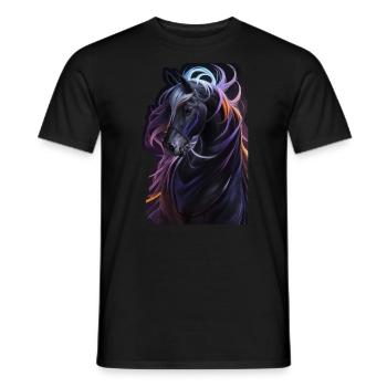 Abstract Horse Head Rider Love Horses Equestrian - T-shirt homme - noir - Devant - AI Model Male 178 light (178cm)