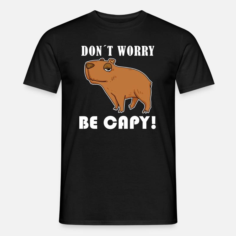 Capybara Tier Spruch - Männer T-Shirt - Schwarz