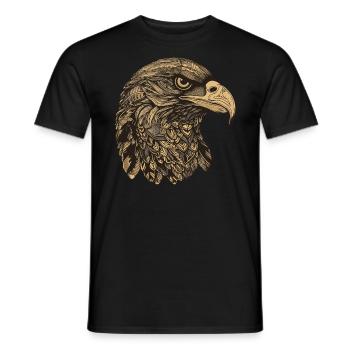 Adler Portrait - Männer T-Shirt - Schwarz - Vorne - AI Model Male 178 light (178cm)