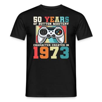 Geek Level 50 Jubiläum Gamer 50 Jahre - Männer T-Shirt - Schwarz - Vorne - AI Model Male 178 light (178cm)