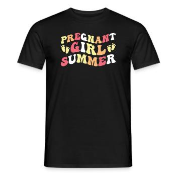 Groovy Pregnant Girl Summer - Men's T-Shirt - black - Front - AI Model Male 178 light (178cm)