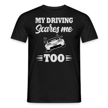 Voiture Humour Mauvais Conducteur Automobiliste - T-shirt homme - noir - Devant - AI Model Male 178 light (178cm)