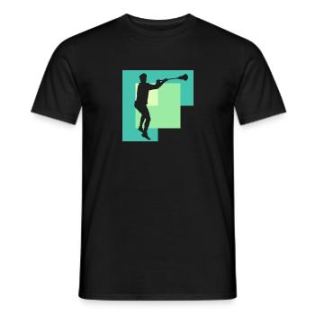 Lacrosse Crosse Stock Stocksport - Männer T-Shirt - Schwarz - Vorne - AI Model Male 178 light (178cm)