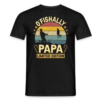 Limitierte Auflage Ofishally Fisherman Dad Future Dad - Männer T-Shirt - Schwarz - Vorne - AI Model Male 178 light (178cm)