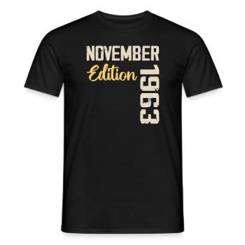 Born in November 1963 - Edition 1963 - Men's T-Shirt - black - Front - AI Model Male 178 light (178cm)
