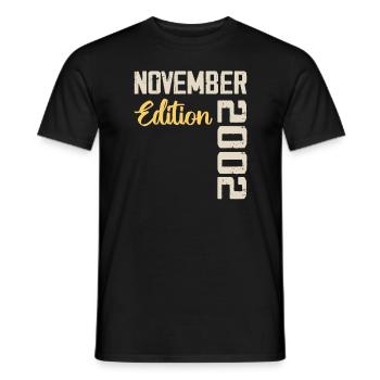 Born in November 2002 - Edition 2002 - Men's T-Shirt - black - Front - AI Model Male 178 light (178cm)