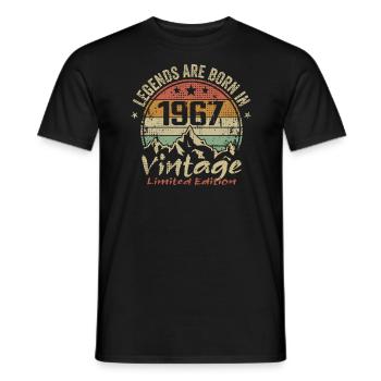 Les Légendes Sont Nées En 1967 - 1967 - T-shirt homme - noir - Devant - AI Model Male 178 light (178cm)