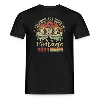 Légendes Sont Nés En Décembre 2024 - 2024 Décembre - T-shirt homme - noir - Devant - AI Model Male 178 light (178cm)