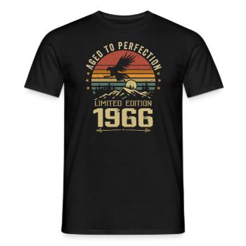 1966 Original Vintage Anniversaire 1966 rétro - T-shirt homme - noir - Devant - AI Model Male 178 light (178cm)