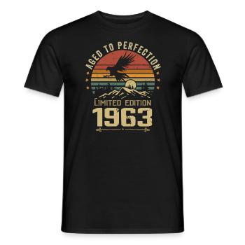 1963 Original Vintage Retro 1963 Jubiläum - Männer T-Shirt - Schwarz - Vorne - AI Model Male 178 light (178cm)