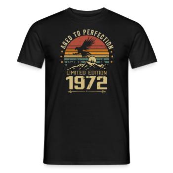 1972 Original Vintage Retro 1972 Anniversary - Men's T-Shirt - black - Front - AI Model Male 178 light (178cm)