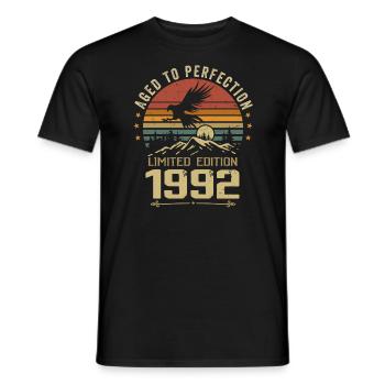 1992 Original Vintage Retro 1992 Anniversary - Men's T-Shirt - black - Front - AI Model Male 178 light (178cm)