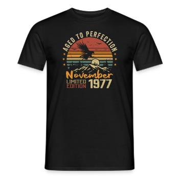 Les Légendes Sont Nées En Novembre 1977 - 1977 - T-shirt homme - noir - Devant - AI Model Male 178 light (178cm)