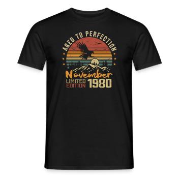 Les Légendes Sont Nées En Novembre 1980 - 1980 - T-shirt homme - noir - Devant - AI Model Male 178 light (178cm)