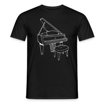 A Piano with the Chair Piano Musical Instrument - Men's T-Shirt - black - Front - AI Model Male 178 light (178cm)