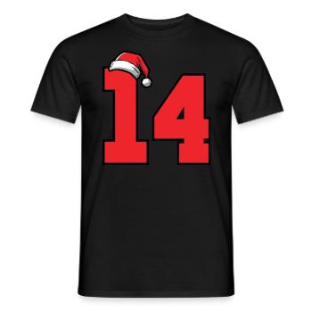 14 Zahl Weihnachten - Männer T-Shirt - Schwarz - Vorne - AI Model Male 178 light (178cm)