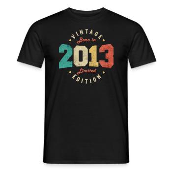 Vintage 2013 Original 2013 Retro Anniversary 2013 - Men's T-Shirt - black - Front - AI Model Male 178 light (178cm)