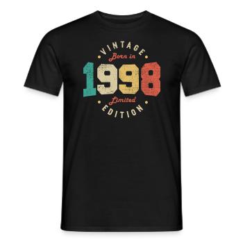 Vintage 1998 Original 1998 Retro Birthday 1998 - Men's T-Shirt - black - Front - AI Model Male 178 light (178cm)