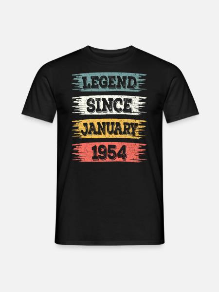 Légende 70 Ans 1954 Janvier 70 Ans Anniversaire - Mænd T-shirt - sort