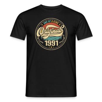Original 1991 Jahrgang - 1991 Geburtstagsgeschenk - Männer T-Shirt - Schwarz - Vorne - AI Model Male 178 light (178cm)
