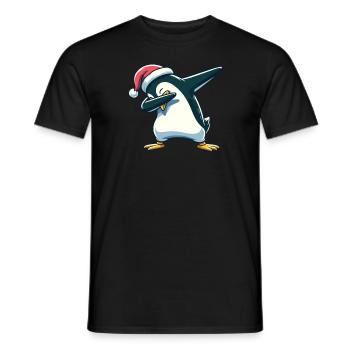 Dabbing Christmas Penguin Dab Christmas - Men's T-Shirt - black - Front - AI Model Male 178 light (178cm)