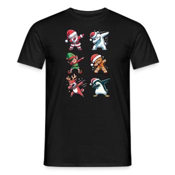 Dabbing Christmas Figurines Dab Christmas - Men's T-Shirt - black - Front - AI Model Male 178 light (178cm)