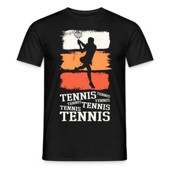 Tennis Tennis Player Woman Sport Vintage Retro - Men's T-Shirt - black - Front - AI Model Male 178 light (178cm)