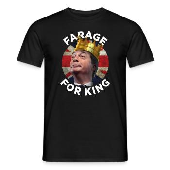 Nigel Farage pour le roi de Grande-Bretagne - T-shirt homme - noir - Devant - AI Model Male 178 light (178cm)