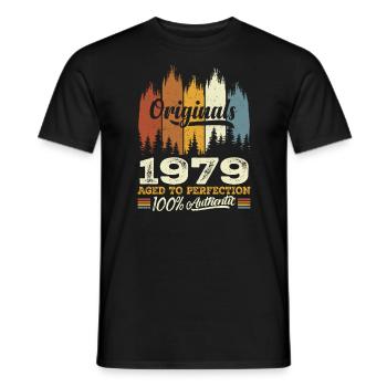 1979 Vintage Cadeau D'anniversaire 1979 Original - T-shirt homme - noir - Devant - AI Model Male 178 light (178cm)