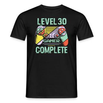 Level 30 Complete 30 Years Gamer Level 30 Complete - Männer T-Shirt - Schwarz - Vorne - AI Model Male 178 light (178cm)