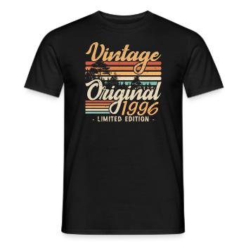 Vintage Anniversary Made in 1996 Retro 1996 - Men's T-Shirt - black - Front - AI Model Male 178 light (178cm)