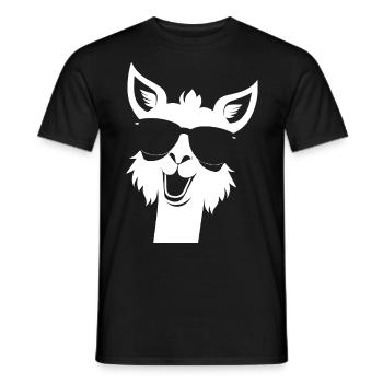 Funny Alpaca Wearing Sunglasses Cool Alpacas - Men's T-Shirt - black - Front - AI Model Male 178 light (178cm)
