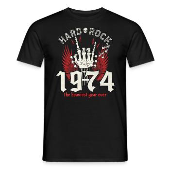 Rock Année 1974 Fête Musicien 50 Ans Anniversaire - T-shirt homme - noir - Devant - AI Model Male 178 light (178cm)