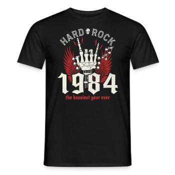 Rock Jahr 1984 Partymusiker 40 Jahre Geburtstag - Männer T-Shirt - Schwarz - Vorne - AI Model Male 178 light (178cm)