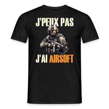 Je Peux Pas J'Ai Airsoft Humour Airsofteur - T-shirt homme - noir - Devant - AI Model Male 178 light (178cm)