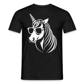 Funny Unicorns Wearing Sunglasses Cool Unicorn - Men's T-Shirt - black - Front - AI Model Male 178 light (178cm)
