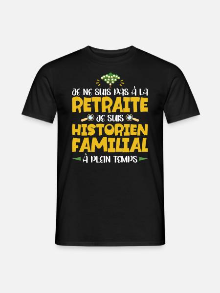 Retraité Humour Arbre Généalogique Retraite - T-shirt homme - noir