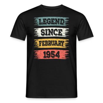 Legend 70 Years 1954 February 70 Years Anniversary - Men's T-Shirt - black - Front - AI Model Male 178 light (178cm)