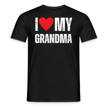 J’aime ma grand-mère - T-shirt homme - noir - Devant - AI Model Male 178 light (178cm)