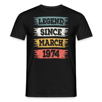 Légende 50 Ans 1974 Mars 50 Ans Anniversaire - T-shirt homme - noir - Devant - AI Model Male 178 light (178cm)
