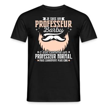 Barbe Humour Professeur Barbu - T-shirt homme - noir - Devant - AI Model Male 178 light (178cm)